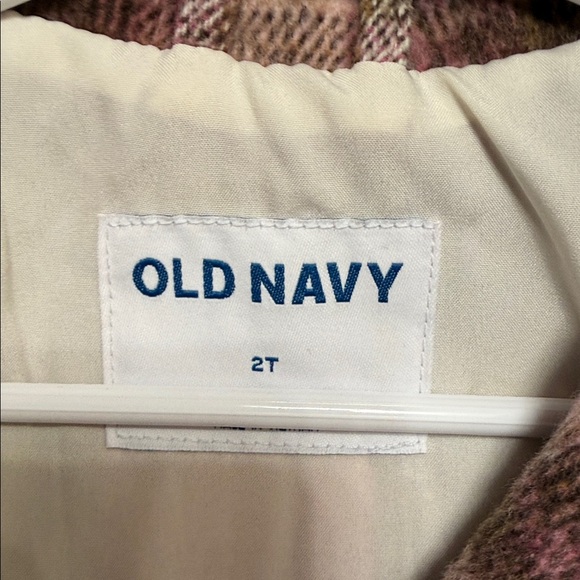 Old Navy Pink and Brown Plaid Coat 2t - Picture 2 of 2